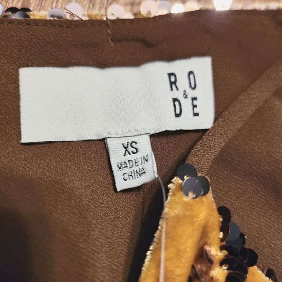 Anthropologie RO & DE Sequin Velvet Cami Top Gold Size XS New - Picture 5 of 6